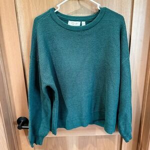 RD Style Women's Green High-low Ottoman Sweater Large‎